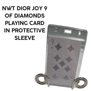 NWT Dior JOY 9 of Diamonds Card with Protective Sleeve